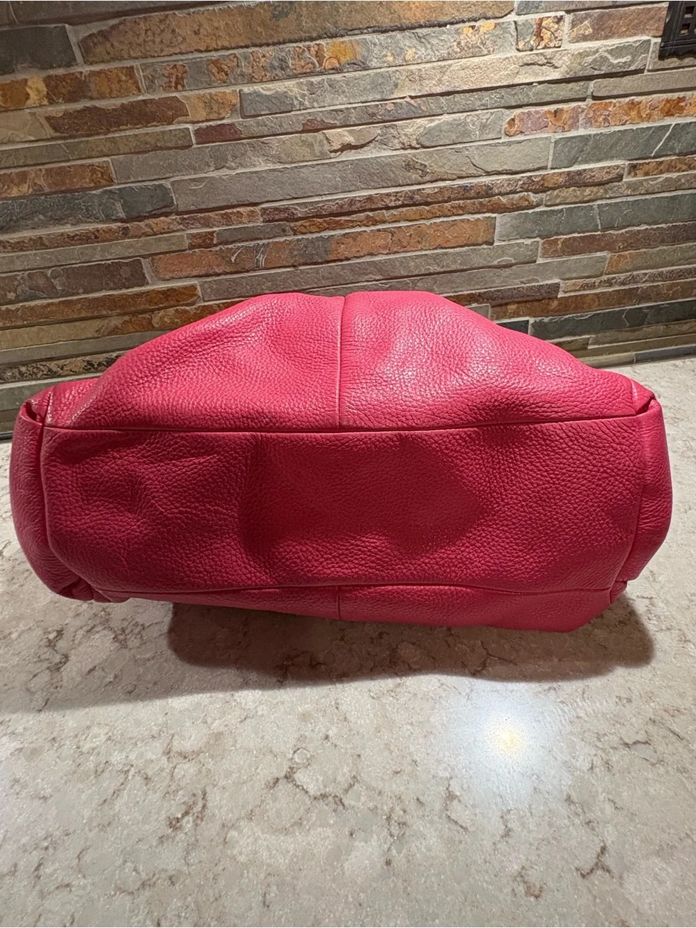 Coach Pink Pebbled Leather Shoulder Hobo